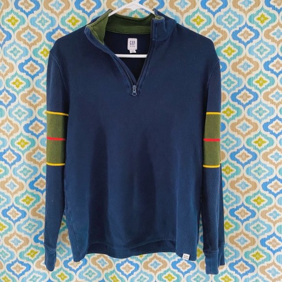 Kids Half-Zip Mock Neck Color Block Sweater (size XXL) - Picture 1 of 5